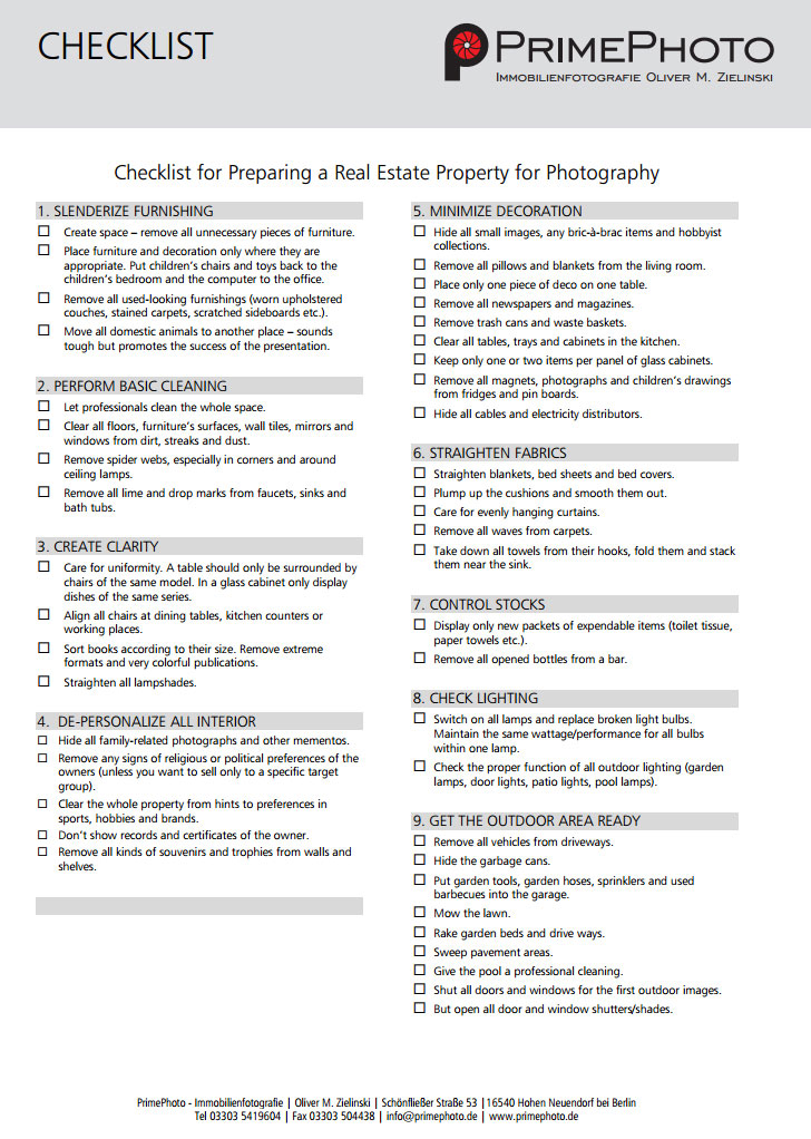 Photography Checklist Preparing For A Real Estate Shoot Primephoto