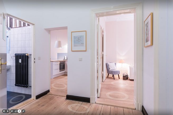 3D-Rundgang mit Wegpunkten für die Erkundung der Immobilie