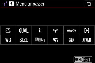 f1 i-Menü anpassen